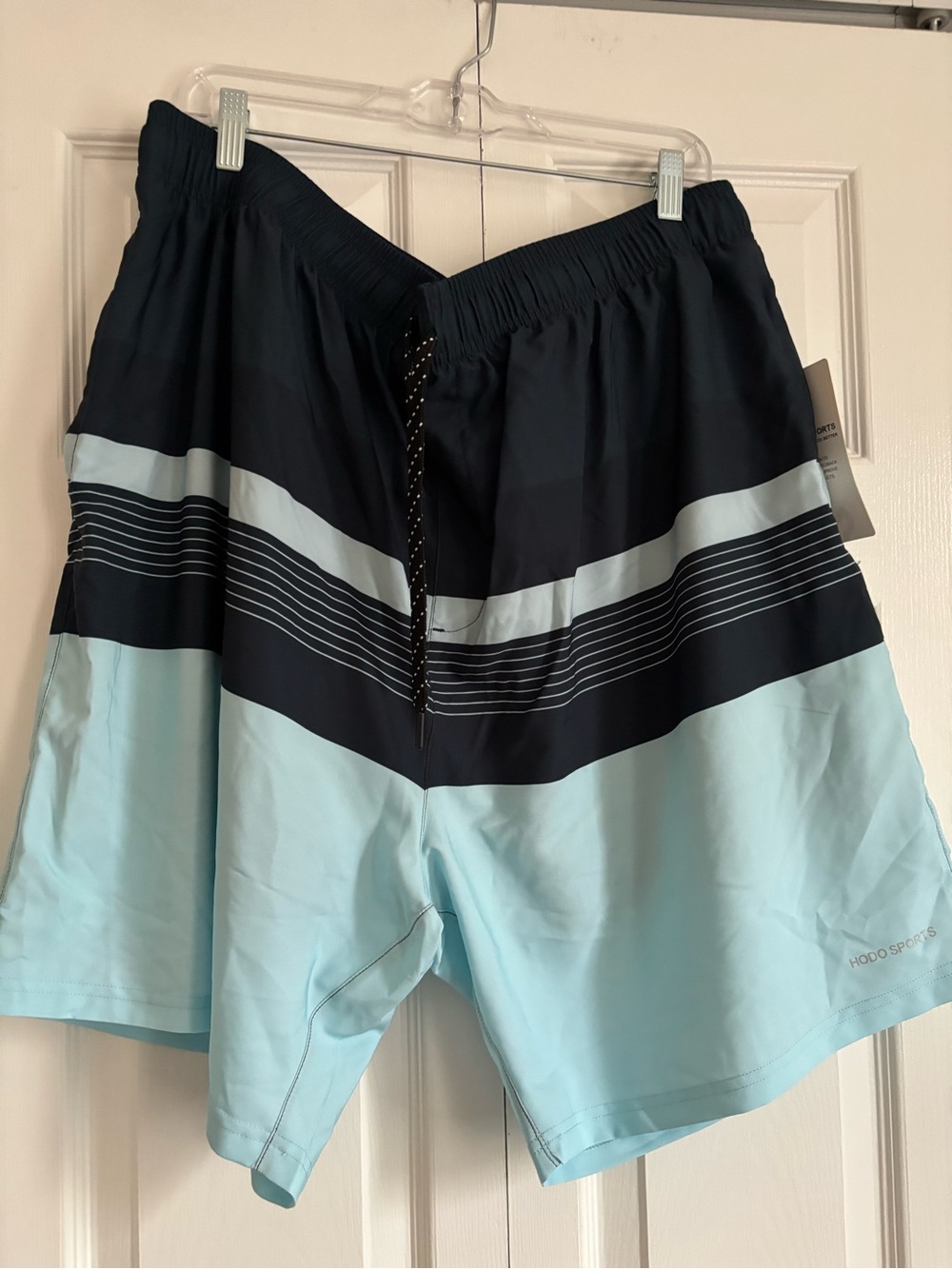 Men's Two-Tone Aqua and Navy Swim Shorts